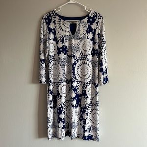 Tiana B. Navy and Cream Floral Dress